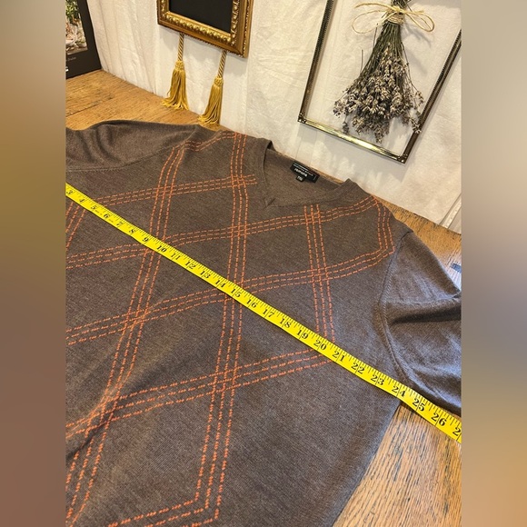 SIMONS Brown & Orange – Italian Extra Fine Merino Wool Sweater XXL - Picture 7 of 9